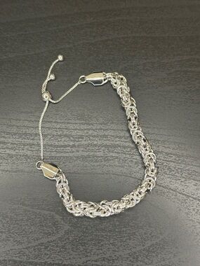 Italian 925 sterling silver Byzantine Bolo bracelet